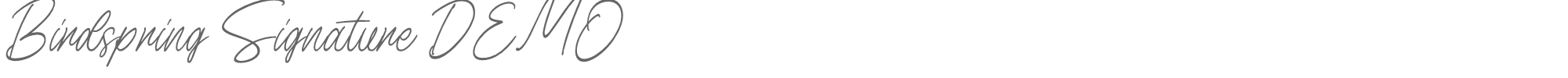 Sample characters Birdspring Signature Font